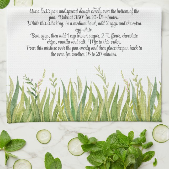 Keepsaké Recipe Template Gift Greenery Kökshandduk (Vikta)