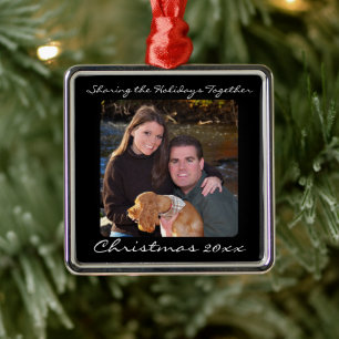 Keepsaké Silver Photo jul Ornament w/Message