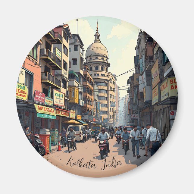 Keepsaké Souvenir för centrala Kolkata, Indien Magnet (Framsidan)