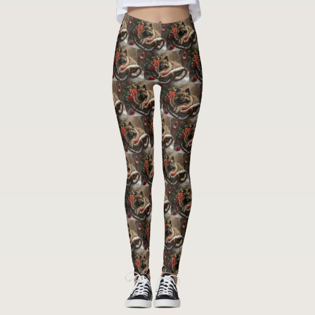 keerhond Hund julafton Leggings (Framsida)