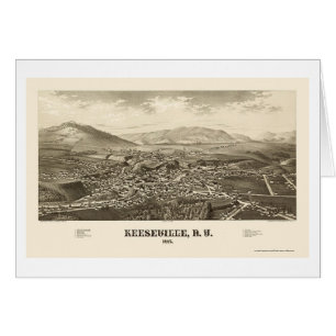 Keeseville New York panorama- karta - 1887 Hälsningskort
