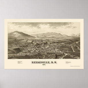 Keeseville, New York Panoramic Karta - 1887 Poster