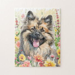 Keeshond Akvarell Pussel