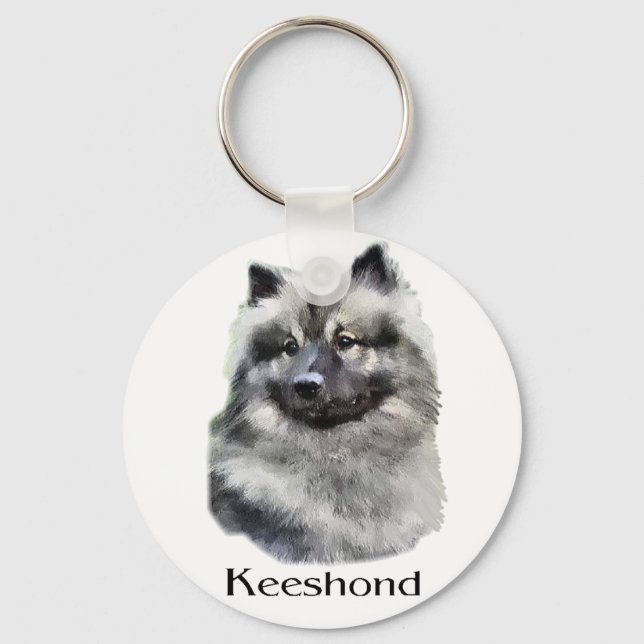 Keeshond Art Gifts Nyckelring (Framsida)