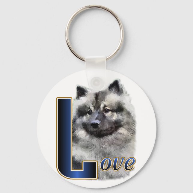 Keeshond Art Gifts Nyckelring (Framsida)