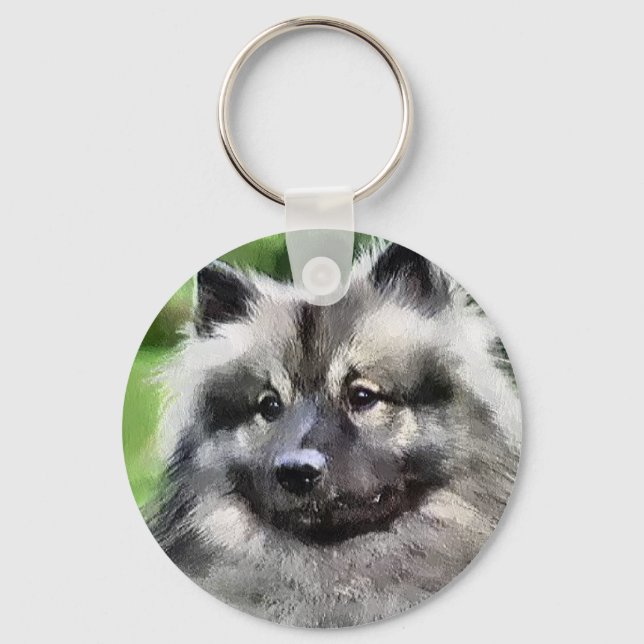 Keeshond Art Gifts Nyckelring (Framsida)