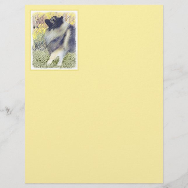 Keeshond Aspen-målning - Cute Original Hund Art (Framsida)