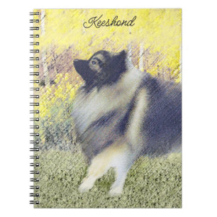 Keeshond Aspen-målning - Cute Original Hund Art Anteckningsbok