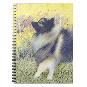 Keeshond Aspen-målning - Cute Original Hund Art Anteckningsbok Med Spiral