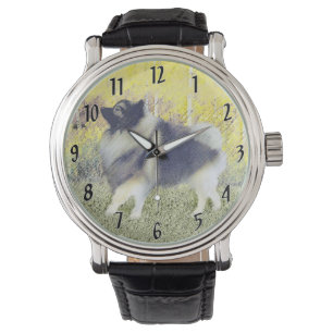 Keeshond Aspen-målning - Cute Original Hund Art Armbandsur