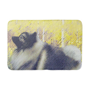 Keeshond Aspen-målning - Cute Original Hund Art Badrumsmatta