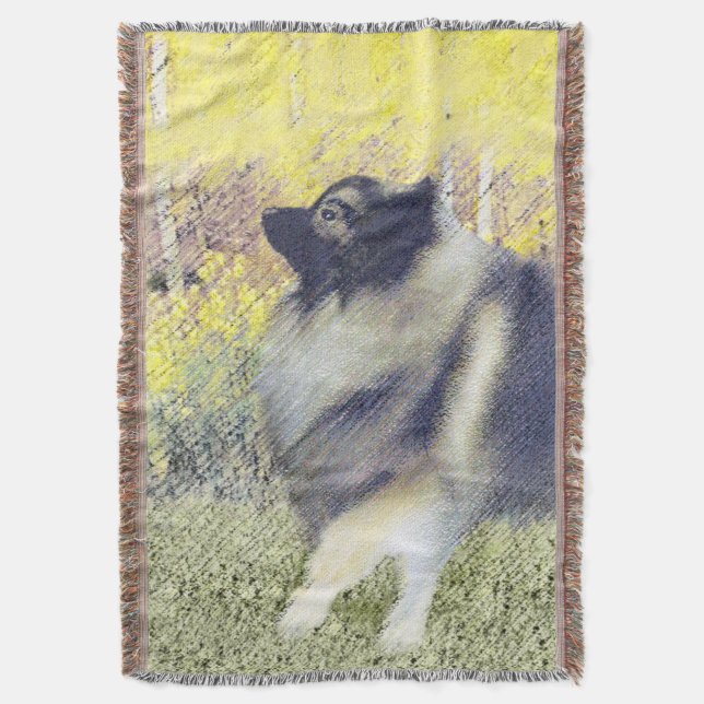 Keeshond Aspen-målning - Cute Original Hund Art Filt (Framsidan Vertikal)