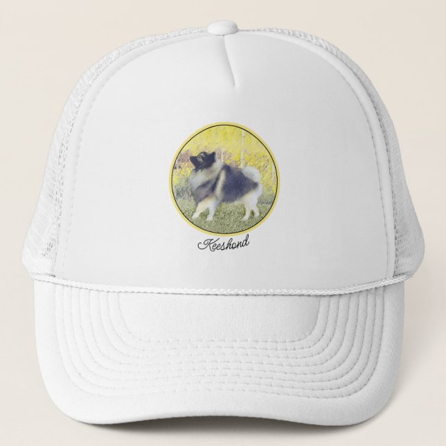 Keeshond Aspen-målning - Cute Original Hund Art Keps (Framsida)