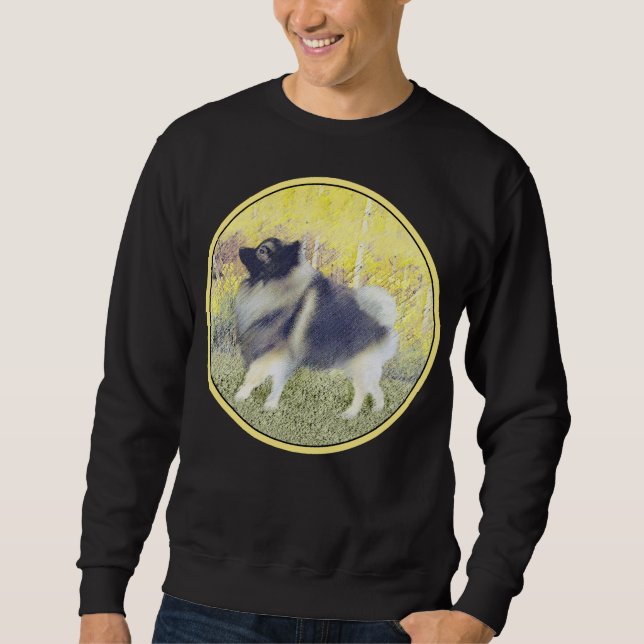 Keeshond Aspen-målning - Cute Original Hund Art Lång Ärmad Tröja (Framsida)