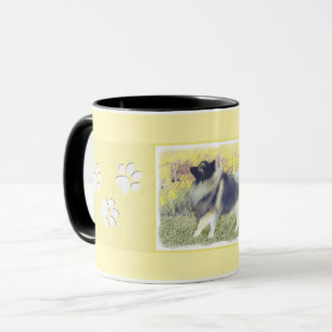 Keeshond Aspen-målning - Cute Original Hund Art Mugg