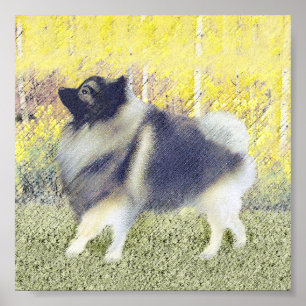 Keeshond Aspen-målning - Cute Original Hund Art Poster
