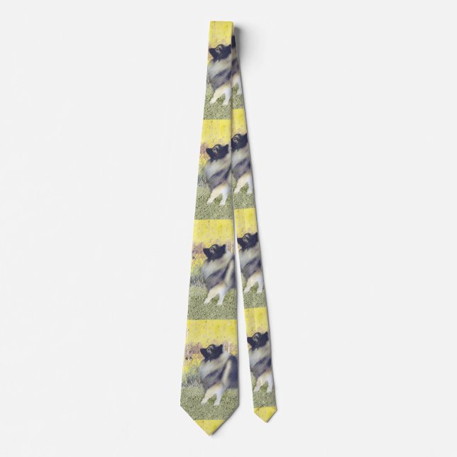 Keeshond Aspen-målning - Cute Original Hund Art Slips (Framsida)