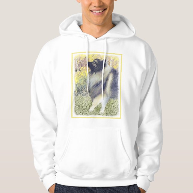 Keeshond Aspen-målning - Cute Original Hund Art Sweatshirt (Framsida)