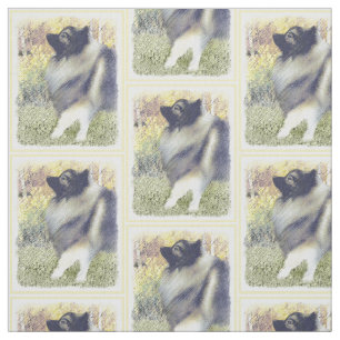 Keeshond Aspen-målning - Cute Original Hund Art Tyg