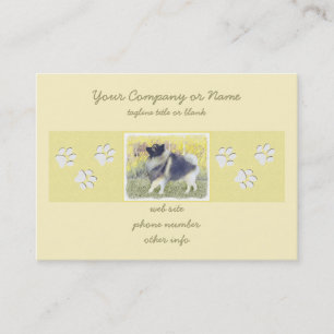 Keeshond Aspen-målning - Cute Original Hund Art Visitkort