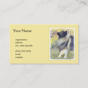 Keeshond Aspen-målning - Cute Original Hund Art Visitkort