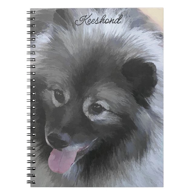 Keeshond Bailey Painting - Cute Original Hund Art Anteckningsbok (Framsidan)