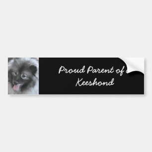 Keeshond Bailey Painting - Cute Original Hund Art Bildekal