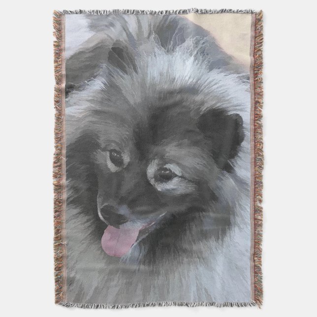 Keeshond Bailey Painting - Cute Original Hund Art Filt (Framsidan Vertikal)