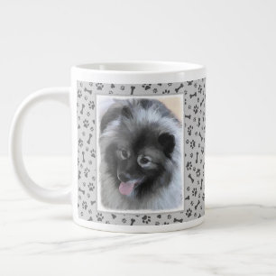 Keeshond Bailey Painting - Cute Original Hund Art Jumbo Mugg