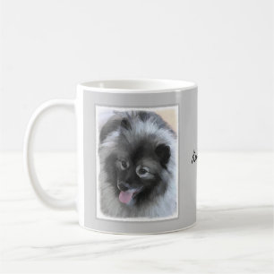 Keeshond Bailey Painting - Cute Original Hund Art Kaffemugg