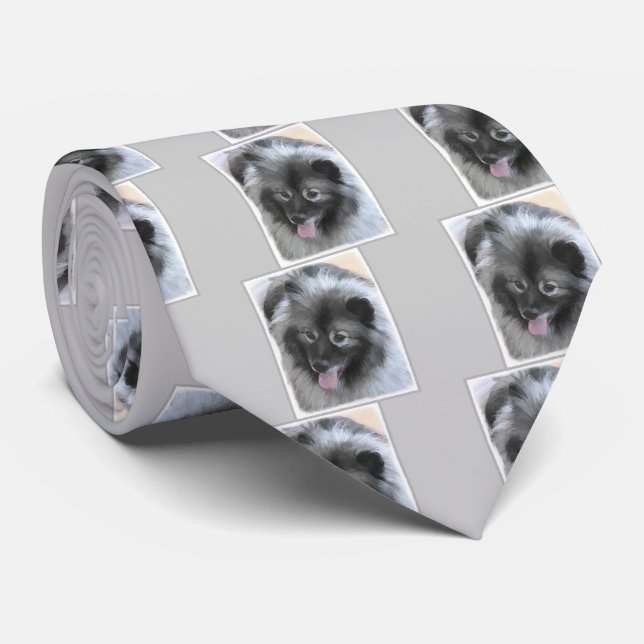 Keeshond Bailey Painting - Cute Original Hund Art Slips (Rullad)