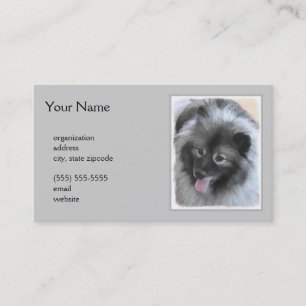 Keeshond Bailey Painting - Cute Original Hund Art Visitkort