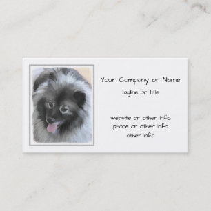 Keeshond Bailey Painting - Cute Original Hund Art Visitkort