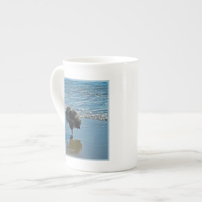 Keeshond Ballet Photograph - Cute Original Hund Ar Benporslin Mugg (Framsida vänster)