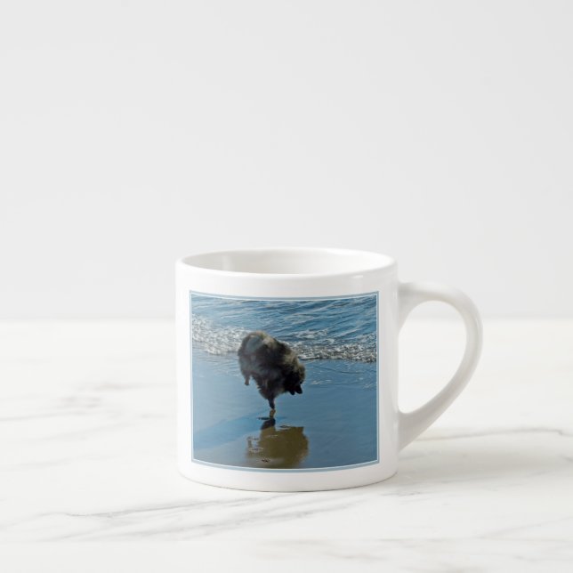 Keeshond Ballet Photograph - Cute Original Hund Ar Espressomugg (Höger)