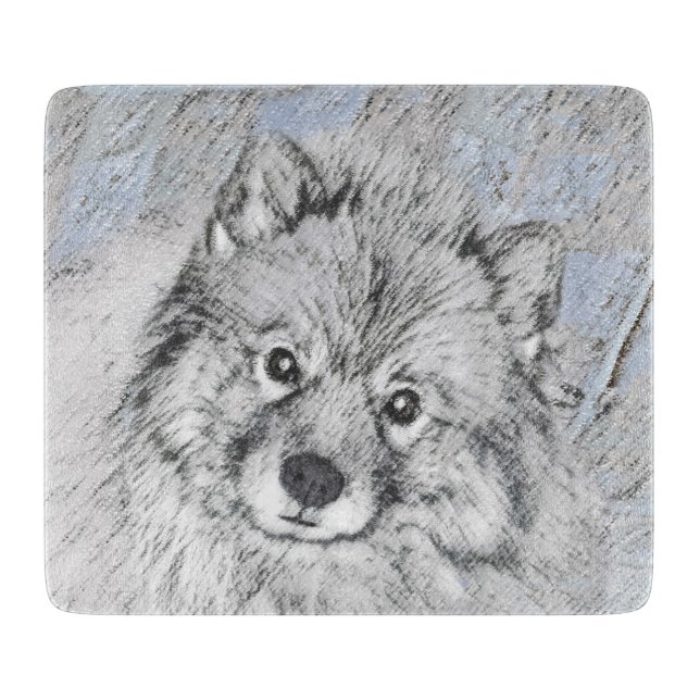 Keeshond Beth-målning - Cute Original Hund Art (Framsidan)