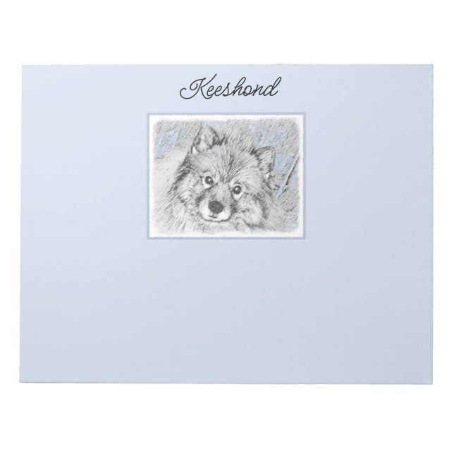 Keeshond Beth-målning - Cute Original Hund Art Anteckningsblock (Framsida)