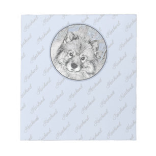 Keeshond Beth-målning - Cute Original Hund Art Anteckningsblock