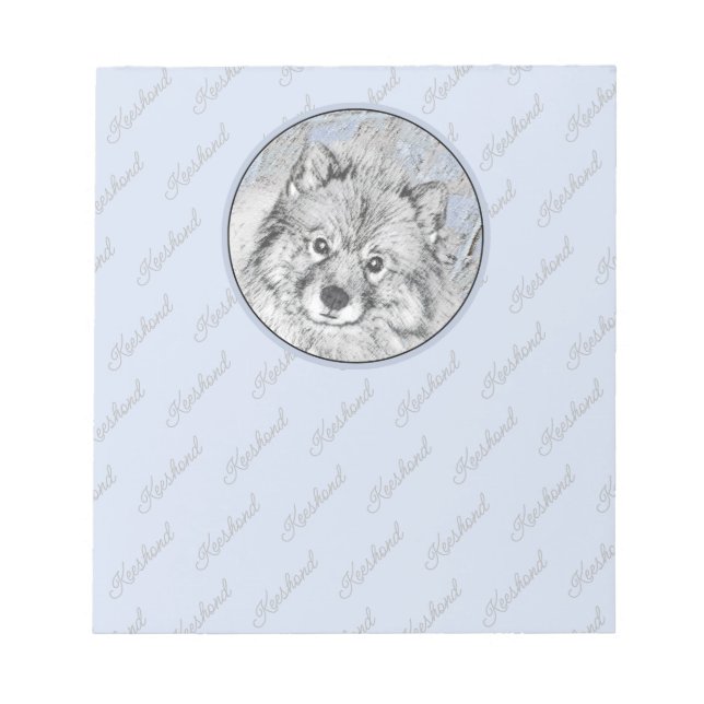 Keeshond Beth-målning - Cute Original Hund Art Anteckningsblock (Framsida)