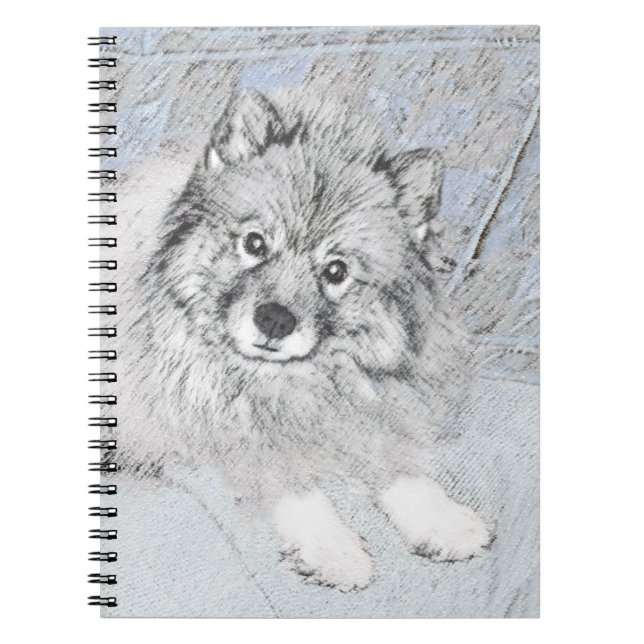 Keeshond Beth-målning - Cute Original Hund Art Anteckningsbok (Framsidan)