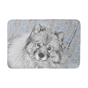 Keeshond Beth-målning - Cute Original Hund Art Badrumsmatta