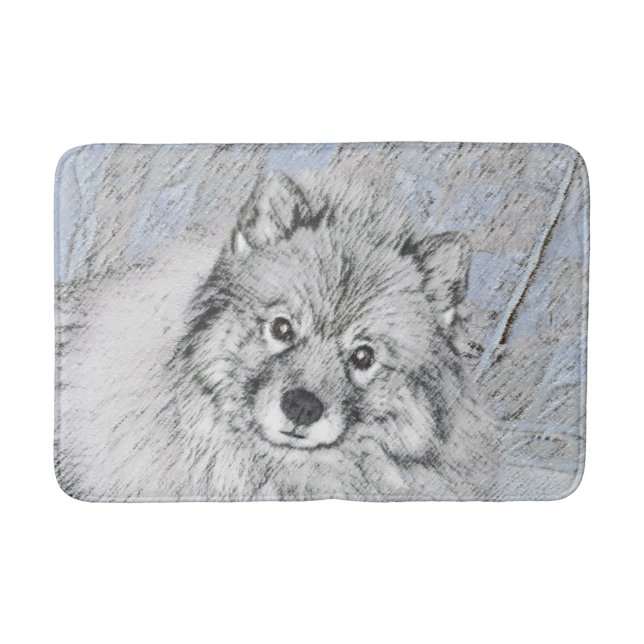 Keeshond Beth-målning - Cute Original Hund Art Badrumsmatta (Framsidan)