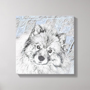 Keeshond Beth-målning - Cute Original Hund Art Canvastryck
