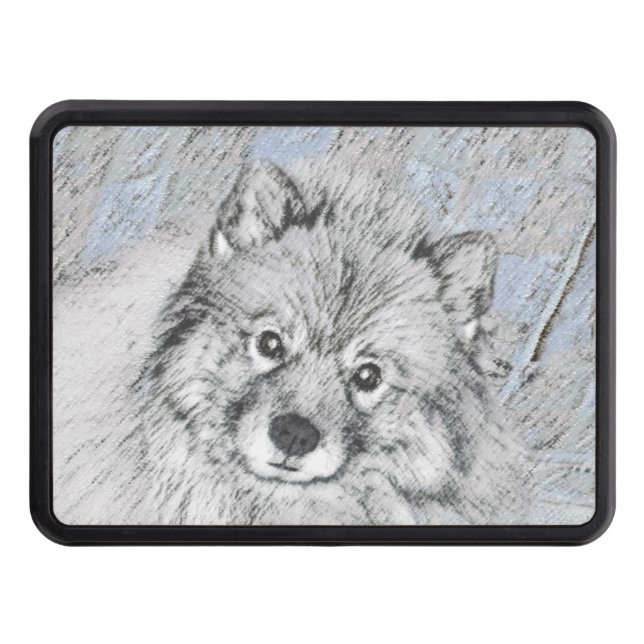 Keeshond Beth-målning - Cute Original Hund Art Dragkroksskydd (Framsidan)