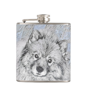 Keeshond Beth-målning - Cute Original Hund Art Fickplunta