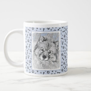 Keeshond Beth-målning - Cute Original Hund Art Jumbo Mugg