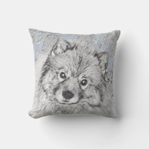 Keeshond Beth-målning - Cute Original Hund Art Kudde