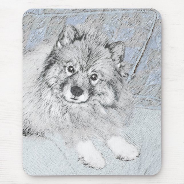 Keeshond Beth-målning - Cute Original Hund Art Musmatta (Framsidan)