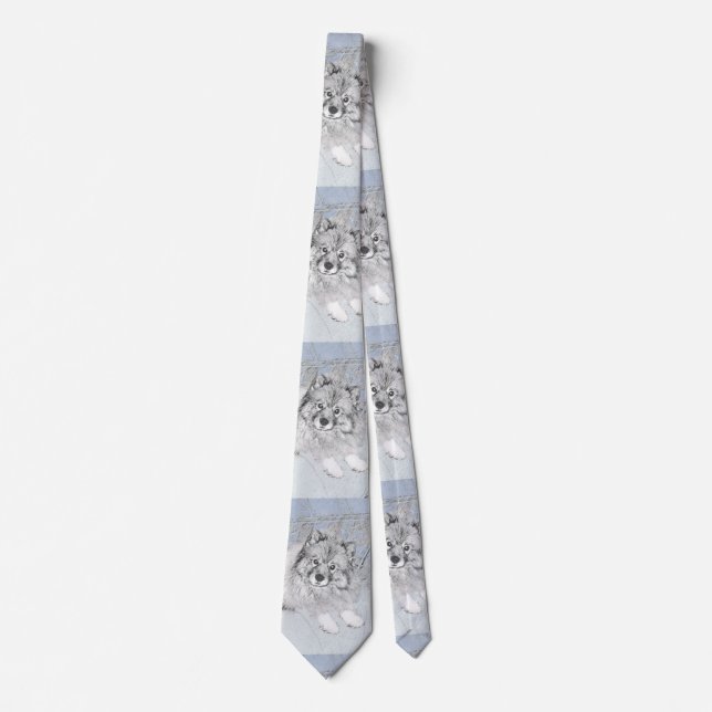 Keeshond Beth-målning - Cute Original Hund Art Slips (Framsida)