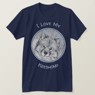Keeshond Beth-målning - Cute Original Hund Art T Shirt